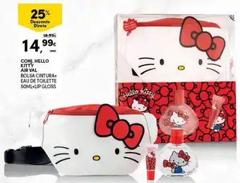 Conj. Hello Kitty Air Val Bolsa Cintura+Eau de Toilette 50ml+Lip Gloss