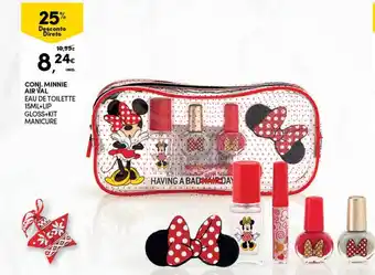 Conj. Minnie Air Val Eau de Toilette 15ml+Lip Gloss+Kit Manicure