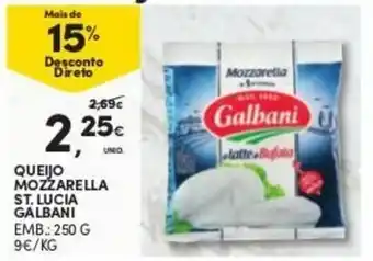 Continente Queijo Mozzarella St. Lucia Galbani 250g promoção