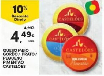 Continente Queijo Meio Gordo/Prato/Pequeno Pimentão Castelões promoção