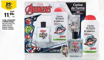 Conj. Avengers Corine Farme Eau de Toilette 50ml+Gel d Banho 250ml+Porta-Chaves