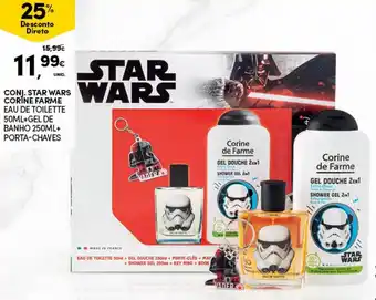 Conj. Star Wars Corine Farme Eau de Toilette 50ml+Gel de Banho 250ml+Porta-Chaves