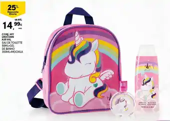 Continente Conj. My Unicorn Air Val Eau de Toilette 50ml+Gel de Banho 300ml+Mochila promoção