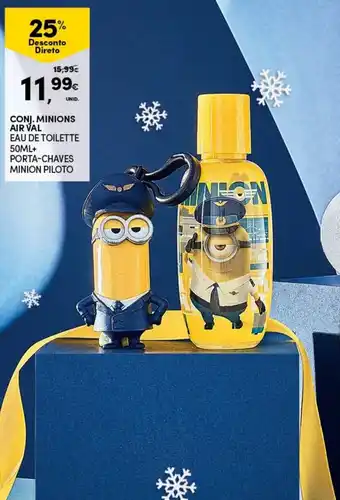 Conj. Minions Air Val Eau de Toilette 50ml+Porta-Chaves Minion Piloto