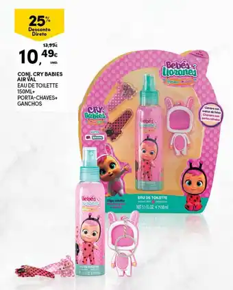 Conj. Cry Babies Air Val Eau de Toilette 150ml+Porta-Chaves+Ganchos