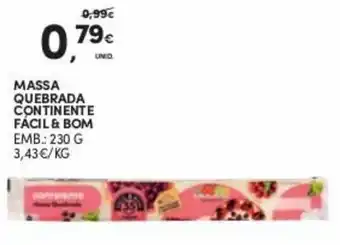 Continente Massa Quebrada Continente Fácil&Bom 230g promoção