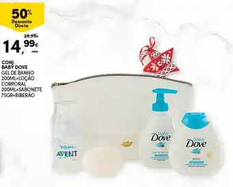 Continente Conj. Baby Dove Gel de Banho 200ml+Loção Corporal 200ml+SAbonete 75g+Biberão promoção