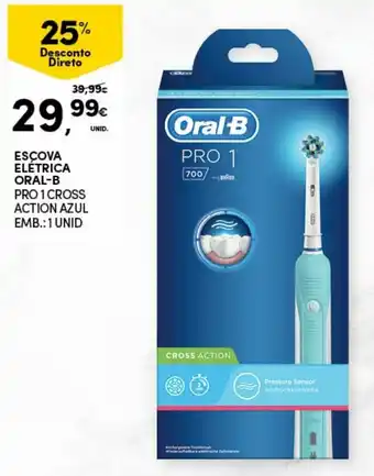 Continente Escova Elétrica Oral-B Pro 1 Cross Action Azul 1 unid promoção