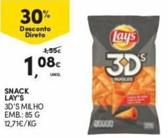 Continente Snack Lay's 3D's Milho 85g promoção