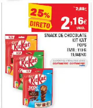 Continente Snack de Chocolate Kit Kat Pops 110g promoção