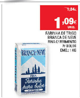 Continente Farinha de Trigo Barnaca de Neve Fina C/ Fermento P/BOlos 1kg promoção