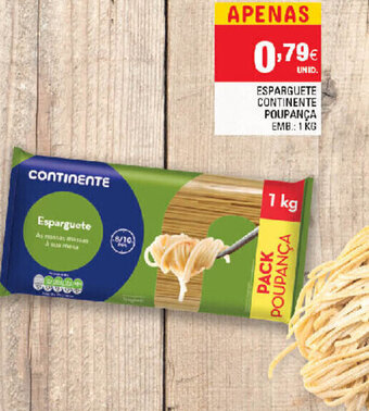 Continente Esparguete Continente Poupança 1kg promoção