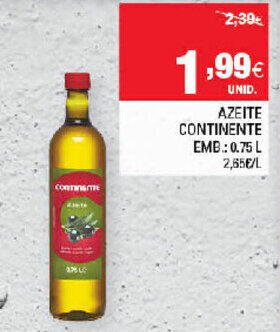 Continente Azeite Continente 0,75cl promoção