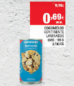 Continente Cogumelos Continente Laminados 185g promoção