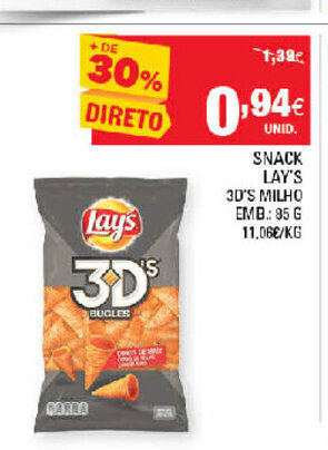 Continente Snack Lay's 3D's Milho 85g promoção