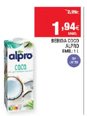 Continente Bebida Coco Alpro 1L promoção