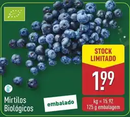 ALDI Mirtilos biologicos promoção