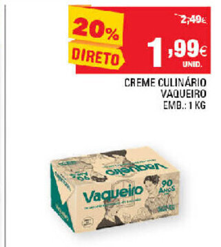 Continente Creme Culinário Vaqueiro1kg promoção