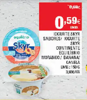 Continente Iogurte Skyr Sabores/ Iogurte Skyr Continente 150g promoção