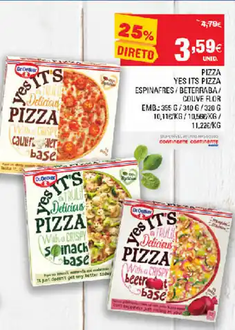 Continente Pizza Yes Its Pizza 355g/340g/320g promoção