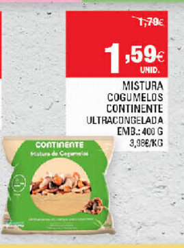 Continente Mistura Cogumelos Continente 400g promoção