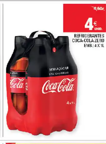 Continente Refrigerante Coca-Cola Zero 4x1L promoção