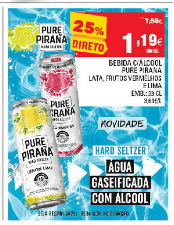 Continente Bebida C/Álcool Pure Pirana 33cl promoção