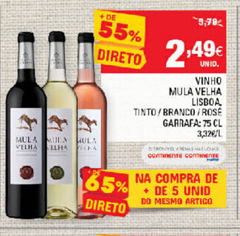 Continente Vinho Mula Velha Lisboa 75cl promoção