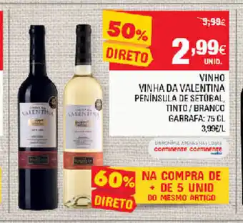 Continente Vinho Vinha da Valentina Península de Setúbal 75cl promoção
