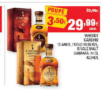 Continente Whisky Cardhu 70cl promoção