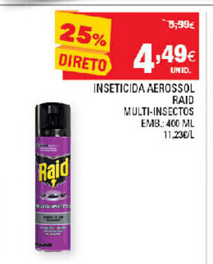 Continente Inseticida Aerossol Raid 400ml promoção