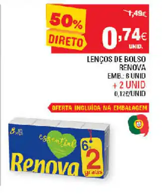 Continente Lenços de Bolso Renova promoção