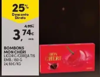 Continente Bonbons Mon Cheri 150g promoção
