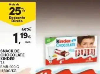 Continente Snack de Chocolate Kinder 100g promoção