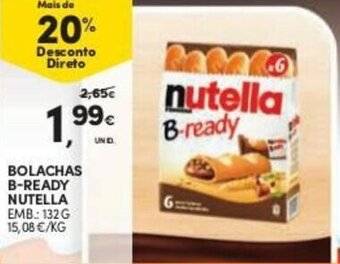Continente Bolachas B-Ready Nutella 132g promoção