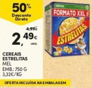 Continente Cereais Estrelitas 750g promoção