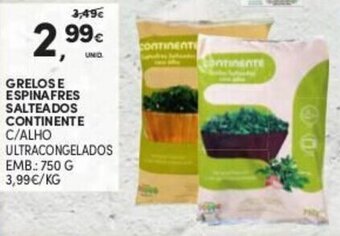 Continente Grelos E Espinafres Salteados Continente 750g promoção