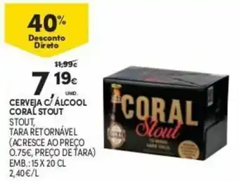 Continente Cerveja C/ Álcool Coral Stout 15 x 20cl promoção