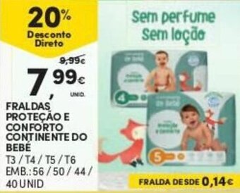 Continente Fraldas Proteção e Conforto Continente do Bebé T3/T4/T5/T6 promoção