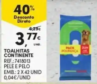Continente Toalhitas Continente 2x42 Unid promoção