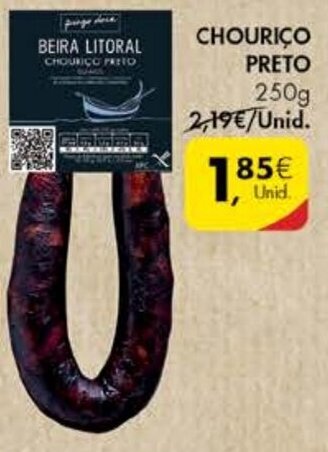 Pingo Doce Chouriço Preto 250g promoção