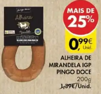 Pingo Doce Alheira de Mirandela IGP Pingo Doce 200g promoção