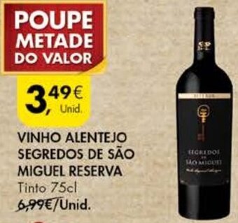 Pingo Doce Vinho Alentejo Segredos de São Miguel Reserva 75cl promoção