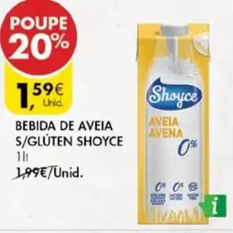 Pingo Doce Bebida de Aveia S/Glúten Shoyce 1lt promoção