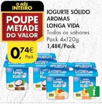 Pingo Doce Iogurte Sólido Aromas Longa Vida 4x120g promoção