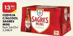 Pingo Doce Sagres mini - cerveja c/alcool promoção