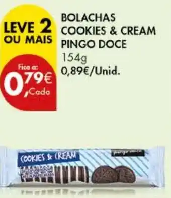 Pingo Doce Bolachas cookies & cream pingo doce promoção