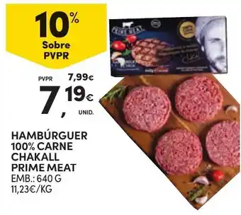 Continente Hambúrguer 100% carne chakall prime meat promoção