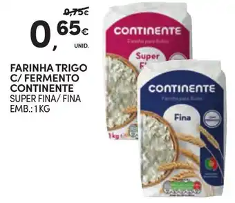 Continente Farinha trigo c/ fermento continente super fina/ fina promoção