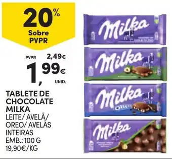 Continente Tablete de chocolate milka promoção